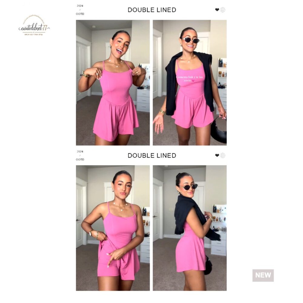 Medium Athletic Romper Spaghetti Strap Double Lin… - image 6